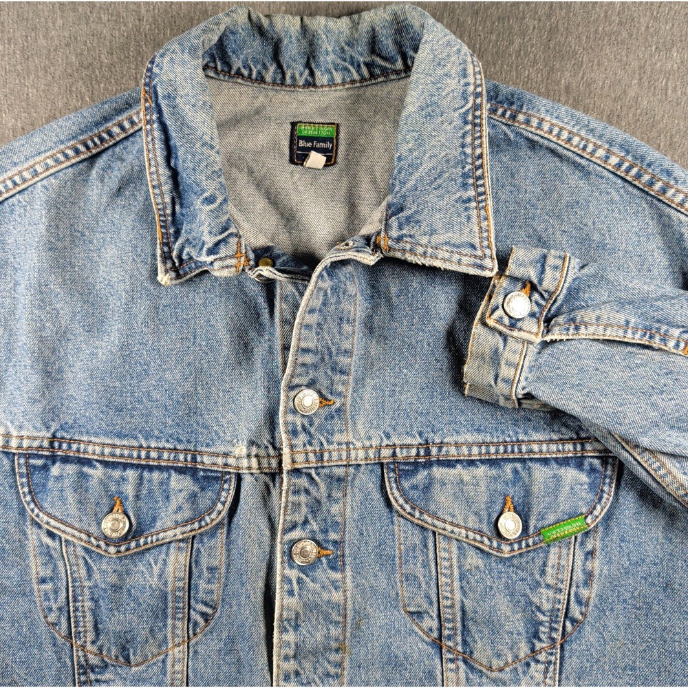 90s Denim Trucker Jacket United States of Benetton Type De Nimes 50 Boxy Italy